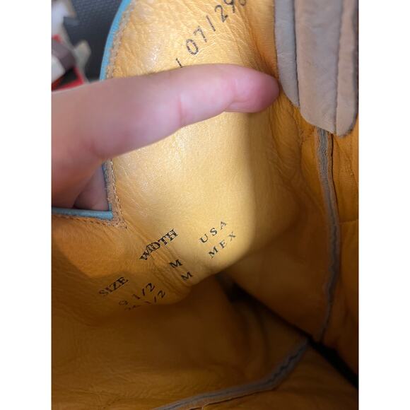 Los Altos Ostrich Cowboy Boots Light Blue Western Womens Size 9.5 Rodeo Leather - Picture 9 of 9